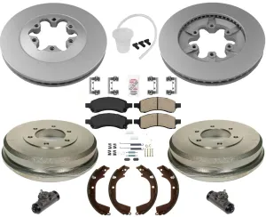 Disc Brake Rotors Ceramic Pads Drums Shoes 10pc Chevrolet Colorado 2009-2012