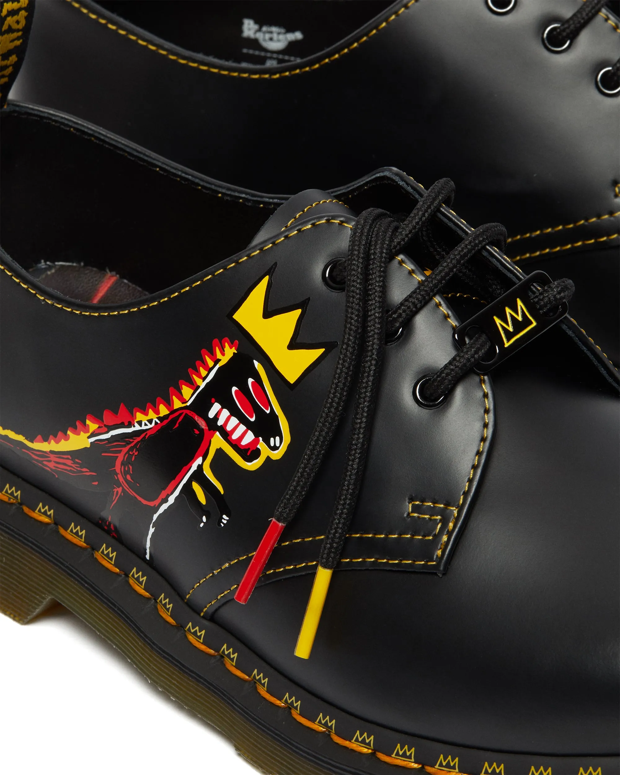 1461 Basquiat II Black DMS Yellow Pez Smooth Leather Oxford Shoes