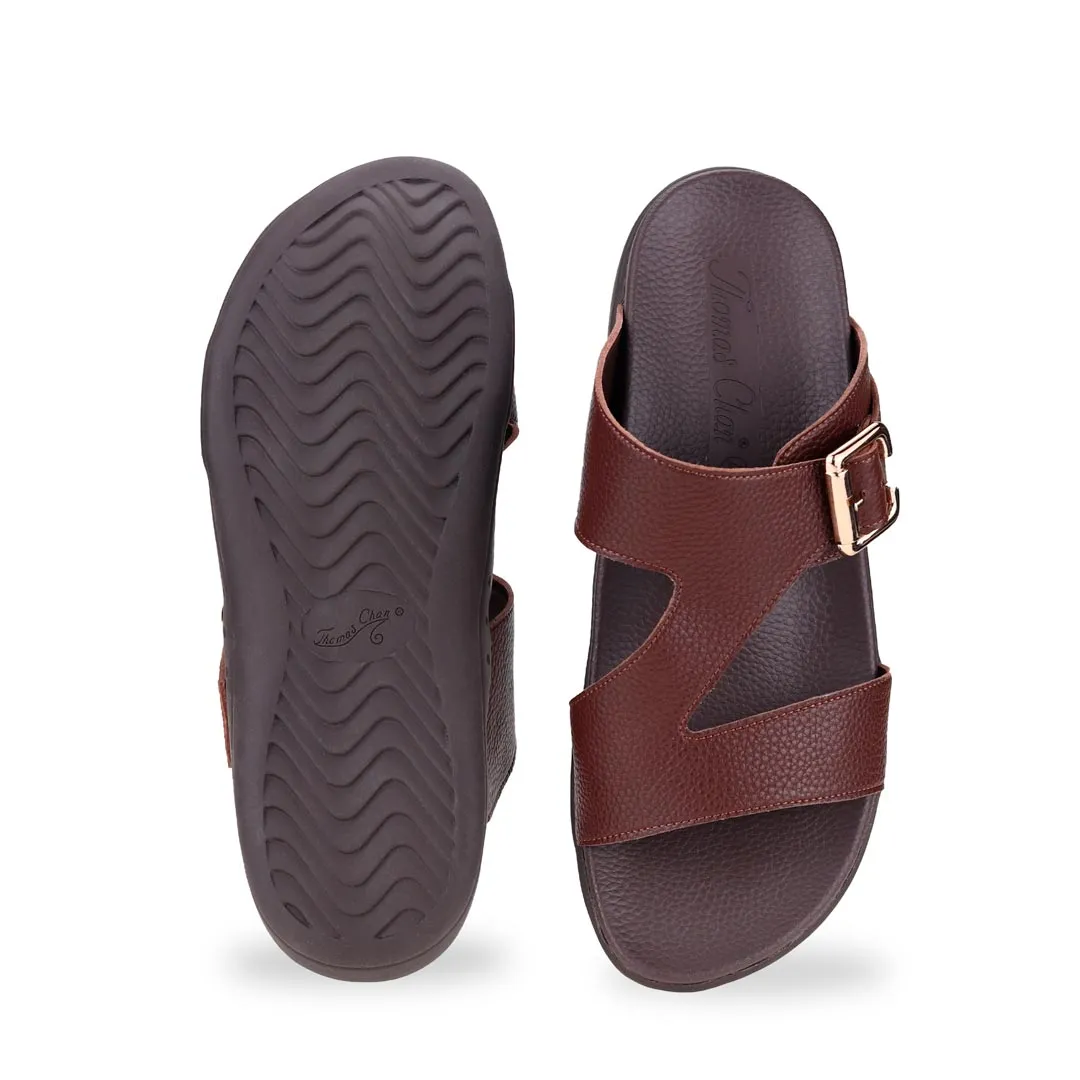 [20% off at cart] Men Zig Zag Buckle Sandals