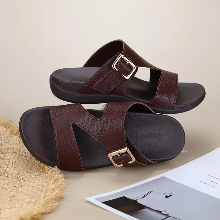 [20% off at cart] Men Zig Zag Buckle Sandals