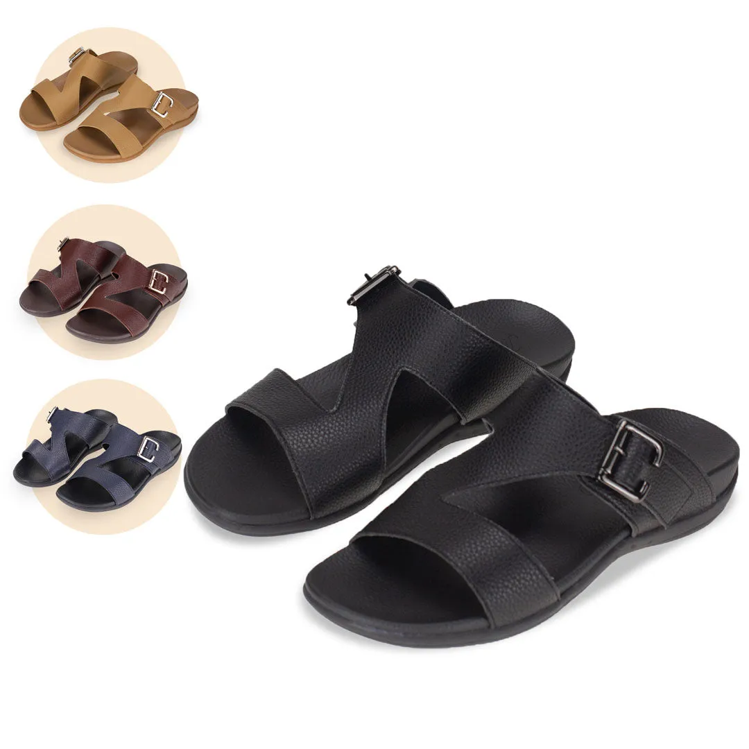 [20% off at cart] Men Zig Zag Buckle Sandals