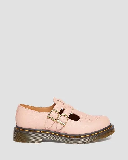 8065 Peach Virginia Leather Mary Jane Shoes