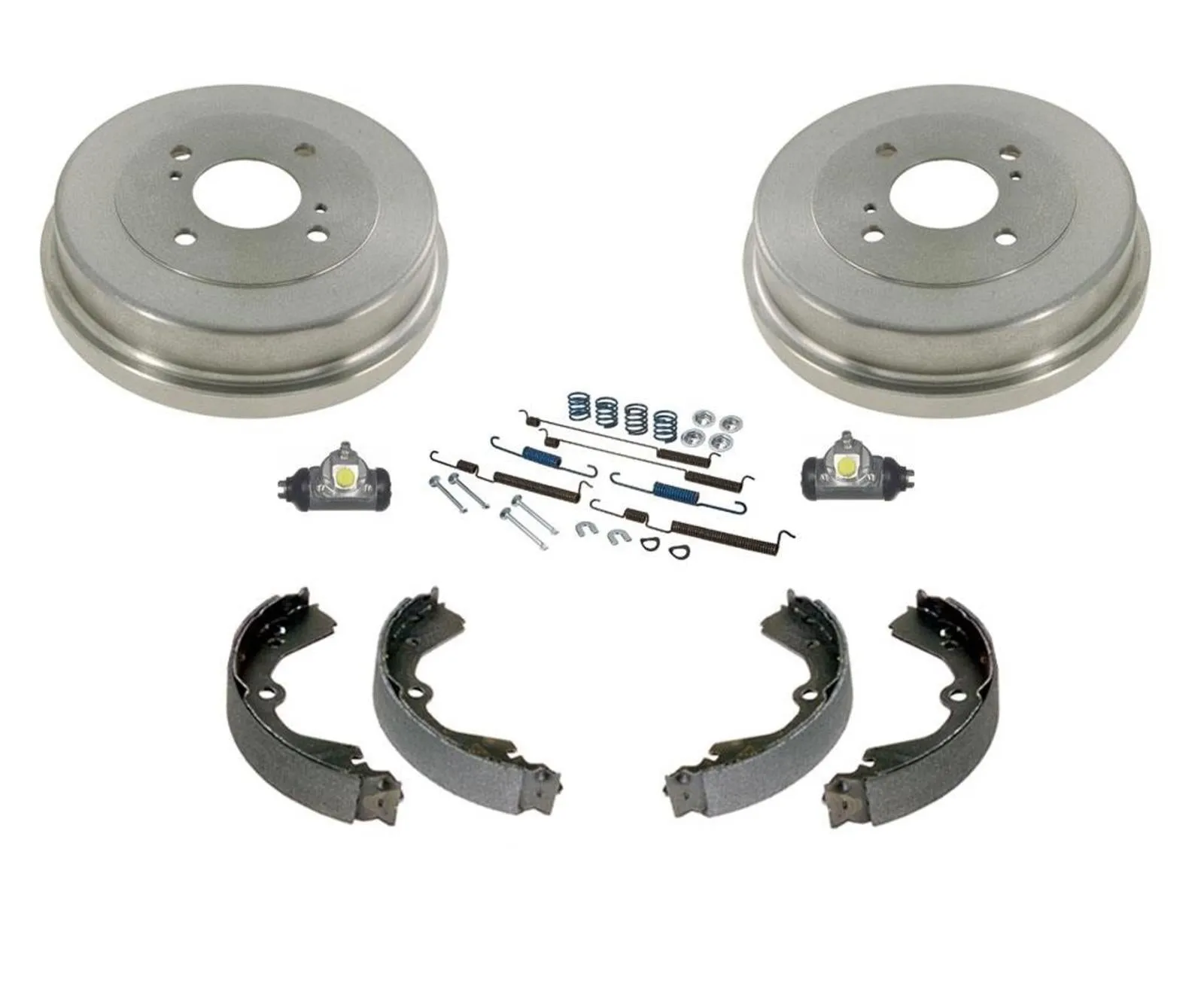 93-98 For Altima 2.4L 2 Brake Drum Drums & Rear Brake Shoes Wheel Cylinders 6pc