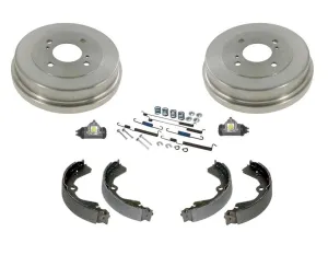 93-98 For Altima 2.4L 2 Brake Drum Drums & Rear Brake Shoes Wheel Cylinders 6pc