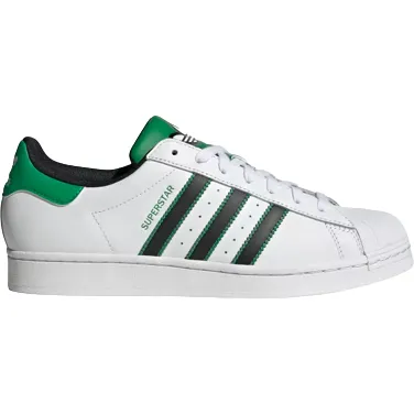 Adidas Men's Superstar Shoes - Cloud White / Core Black / Green