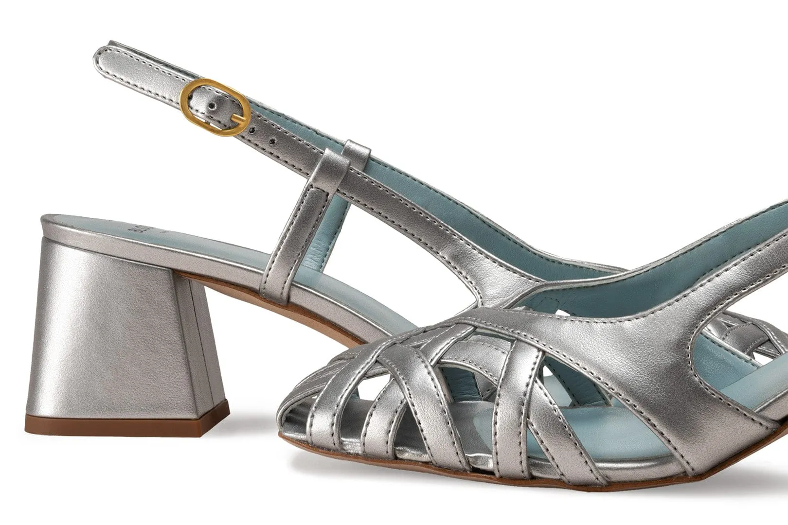 Alba Vegan Apple Leather Heeled Sandals | Silver