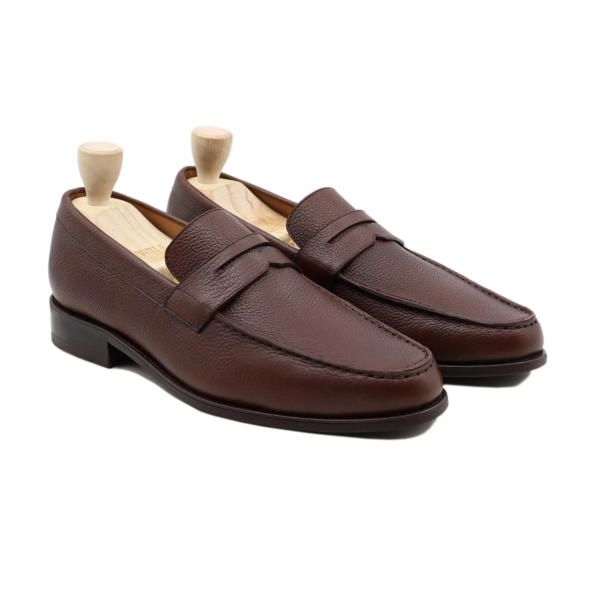 Alumno - Men's Brown Pebble Grain Leather Loafer