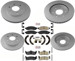 AmeriPro Coated Frt & Rr Brake Rotors & Ceramic Pads For Infiniti QX56 2004