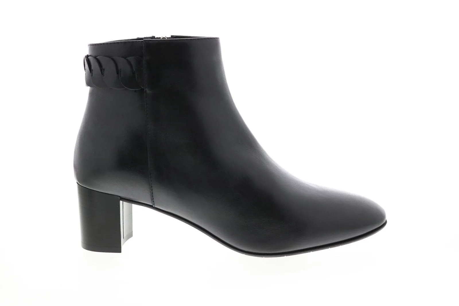 Aquatalia Feliciana Calf 34L3252-BLK Womens Black Leather Zipper Ankle & Booties Boots