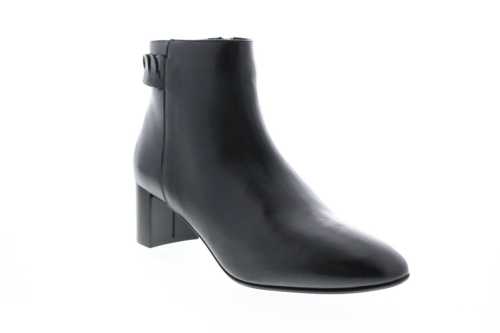 Aquatalia Feliciana Calf 34L3252-BLK Womens Black Leather Zipper Ankle & Booties Boots