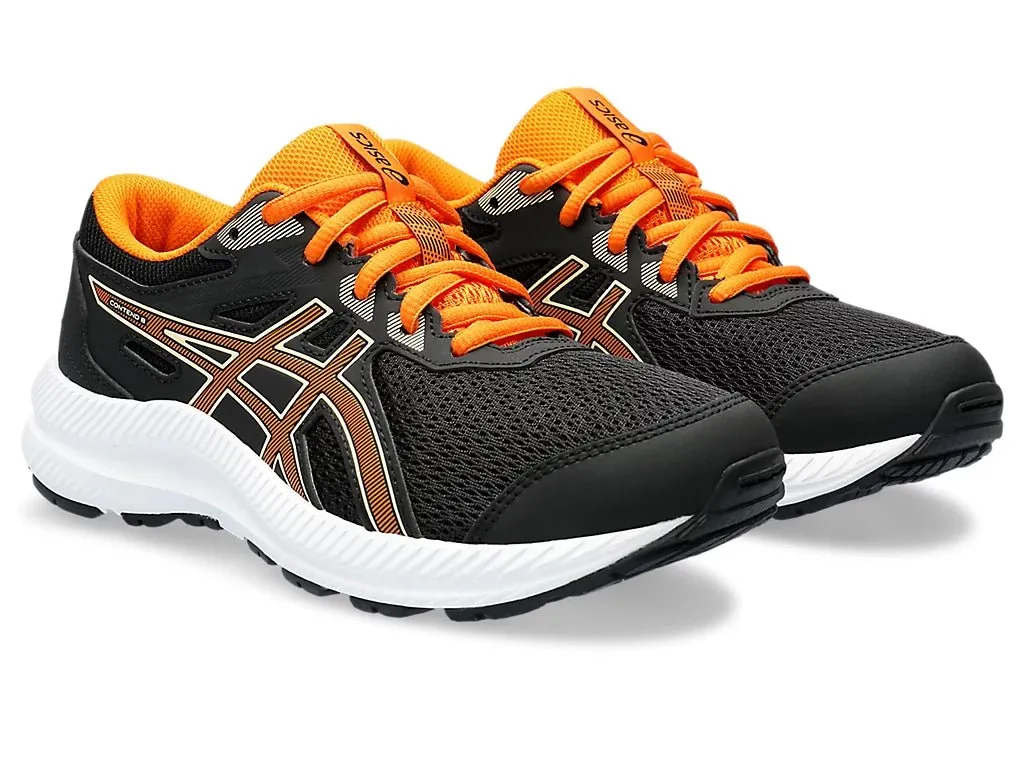 ASICS JUNIOR CONTEND 8 BLACK/ORANGE RUNNING SHOES