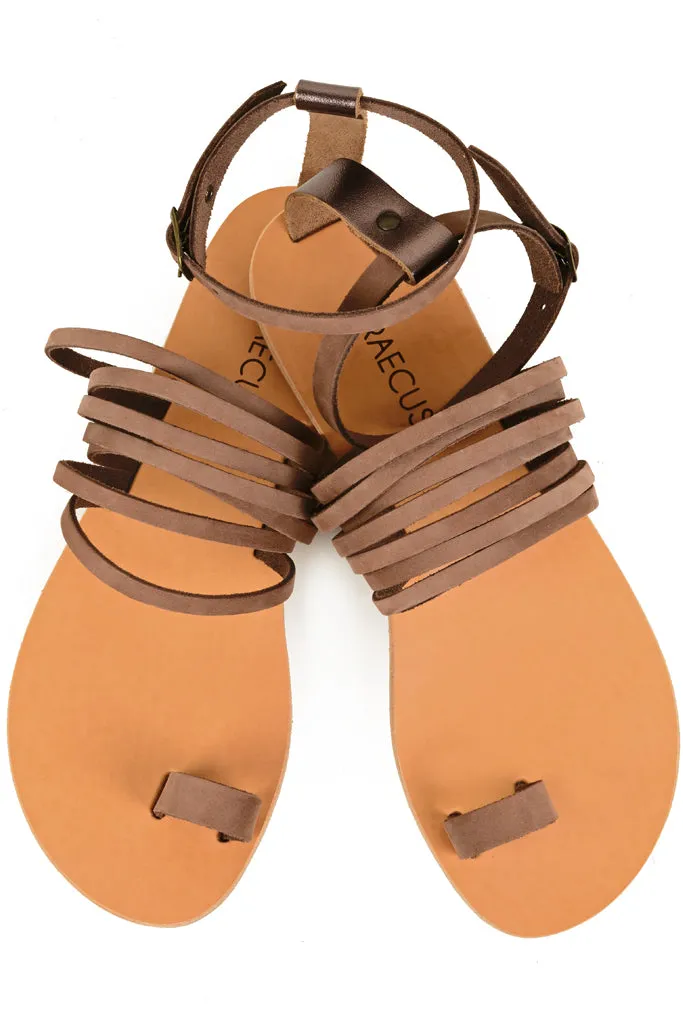 Astraea Brown Suede Leather Sandals