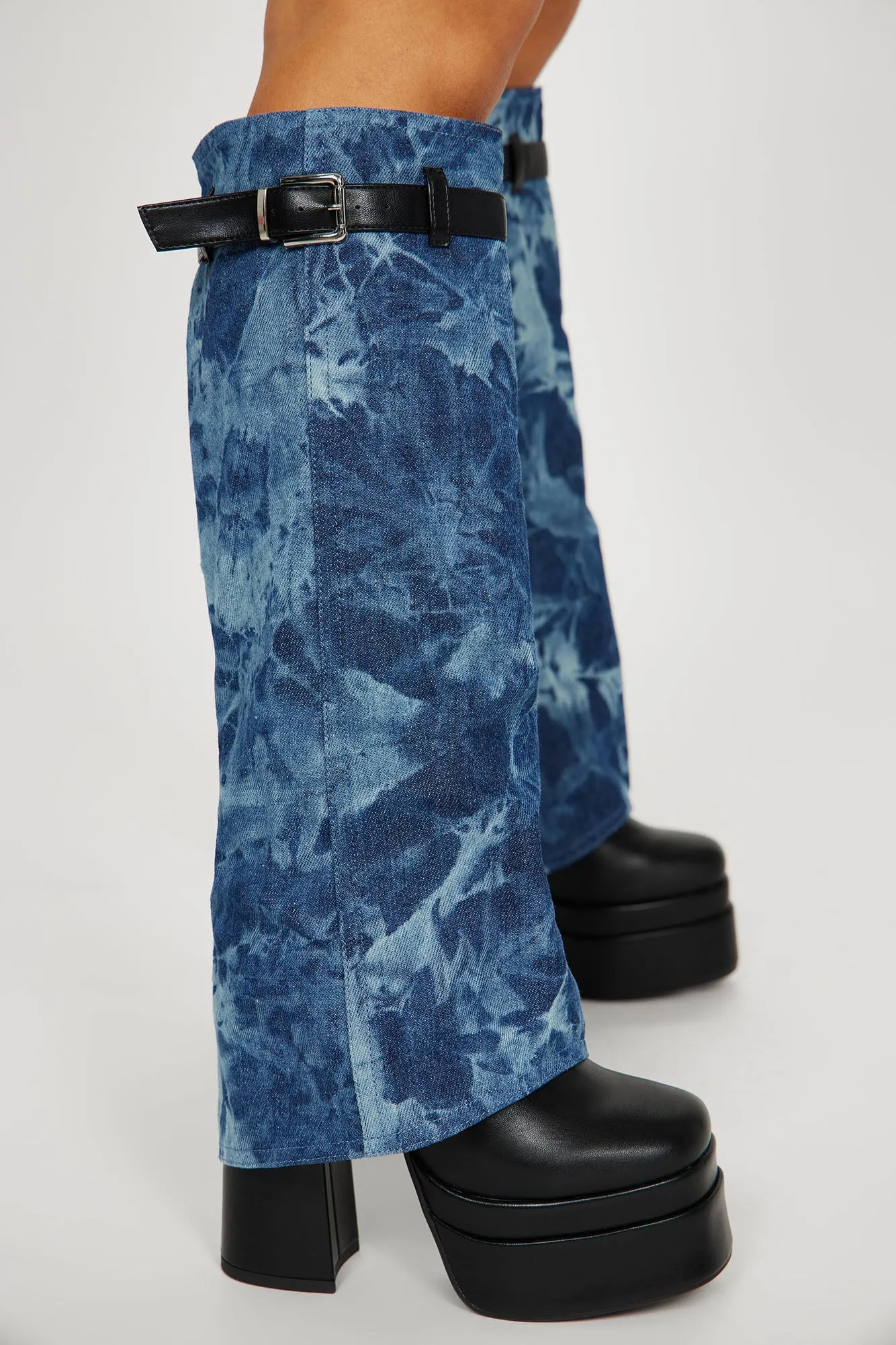 Avella Heeled Boots - Blue Wash