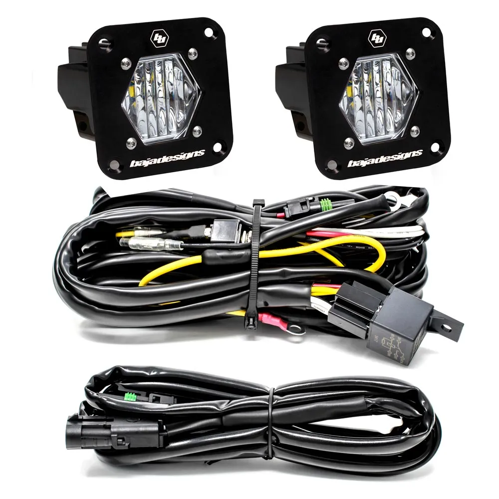 Baja Designs - S1 Black Flush Mount LED Light Pod Reverse Kit - Universal