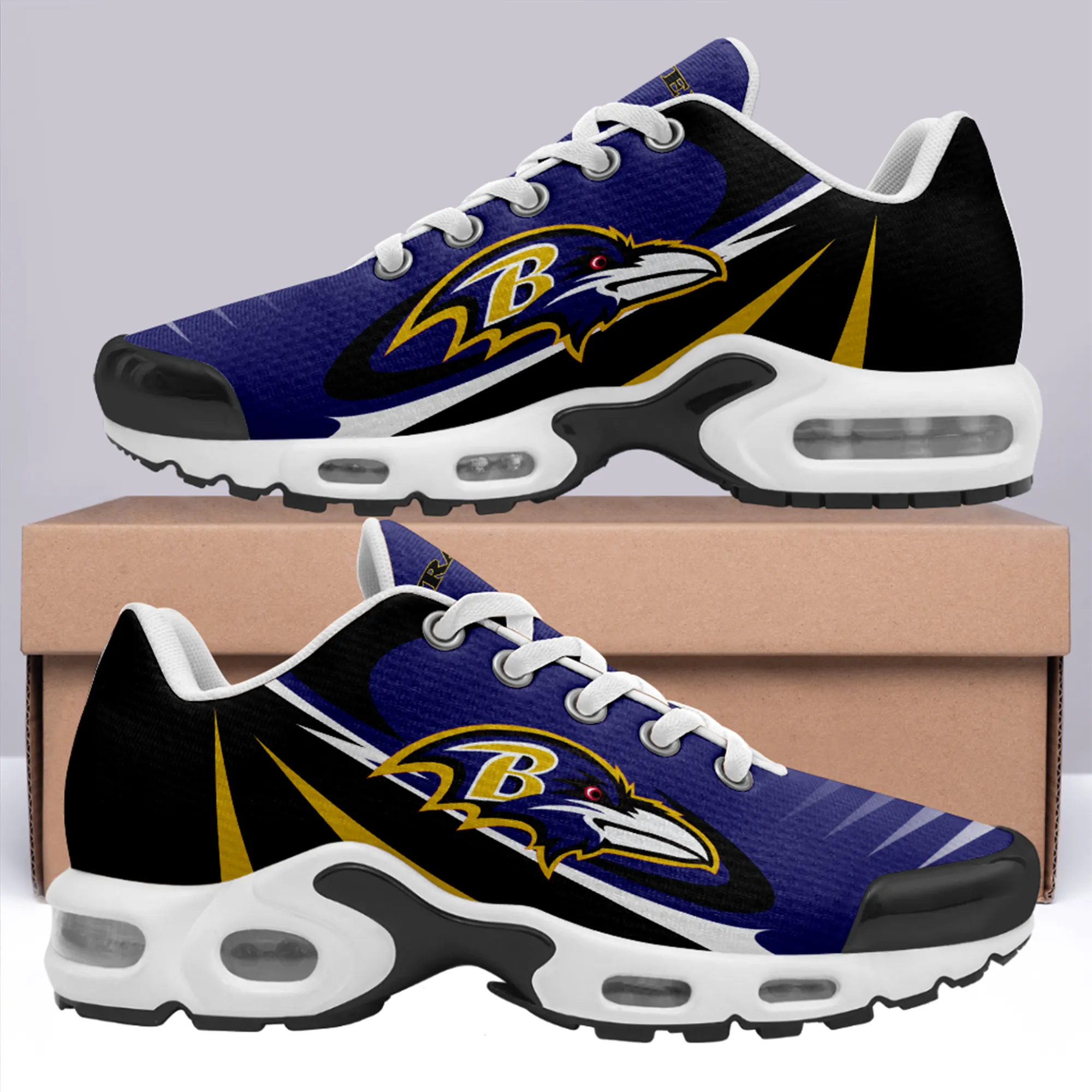 Baltimore Ravens- Fashion Men/Women Sports Shoes Sports Wear Shoes NFL Game Comfortable and Breathable