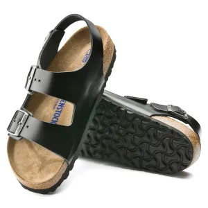 Birkenstock Milano Soft Footbed Smooth Leather Color: Amalfi Black