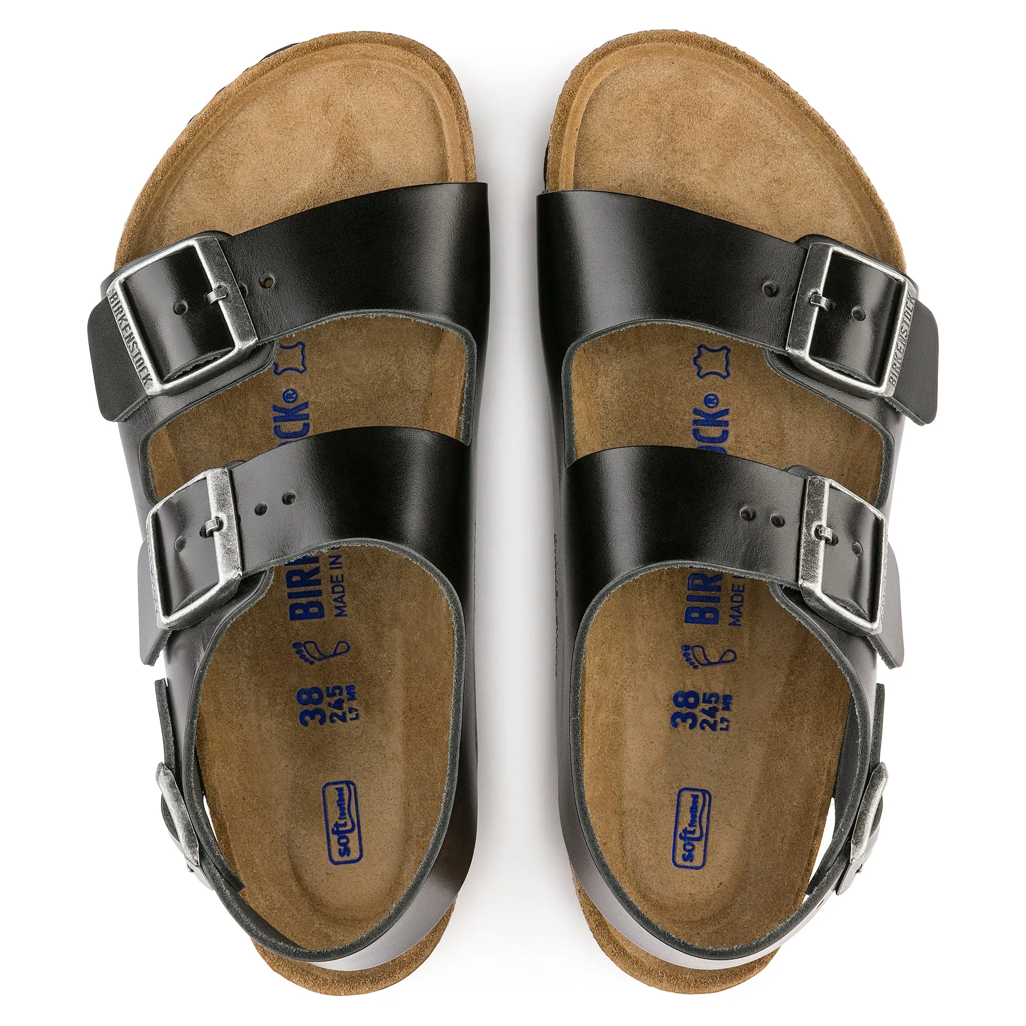 Birkenstock Milano Soft Footbed Smooth Leather Color: Amalfi Black