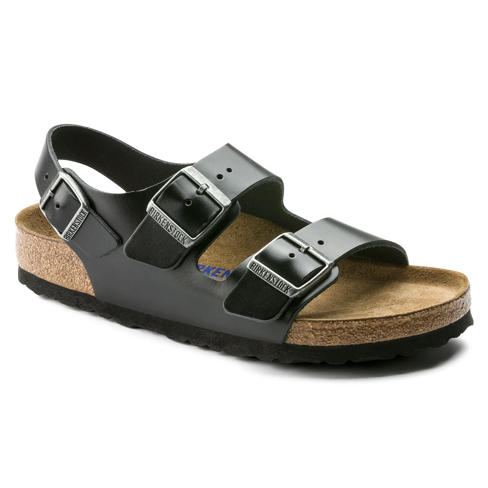 Birkenstock Milano Soft Footbed Smooth Leather Color: Amalfi Black