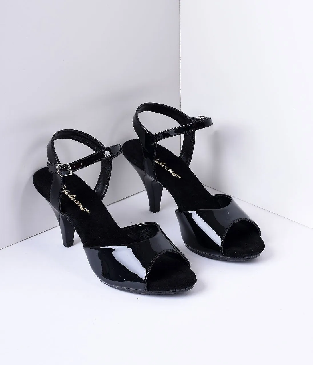 Black Patent Leather Belle Sandal Pump