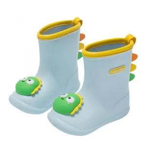 Blue 160Boys Girls Cartoon Cute Dinosaur Rabbit Children Rain Shoes Waterproof Pvc Rubber Non-slip Soft Toddler Kids Casual Rain Boots