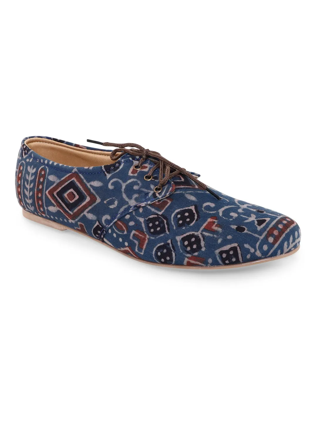 Blue Classic Ajrakh Oxford Shoes