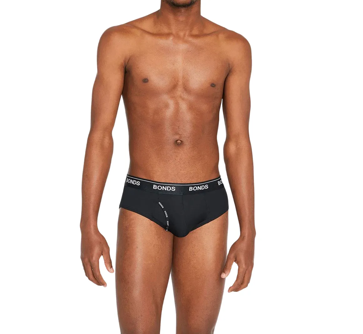 Bonds Mens Guyfront Microfibre Brief Black Underwear