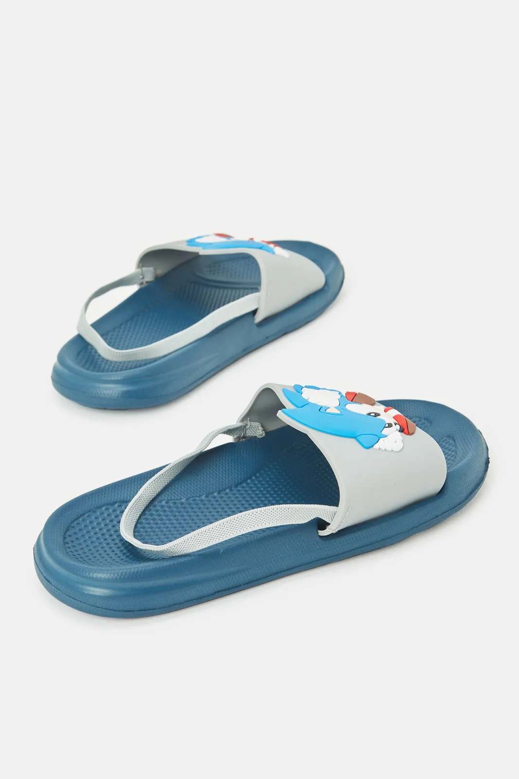 Boys Blue Sonic Print Slides