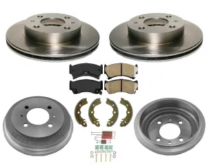 Brake Rotors Pad Drums Shoes for 95-99 Nissan Sentra Base XE / 95-97 200SX 1.6