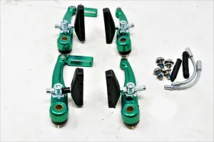 Bright green alloy v-brakes set with pipes, & bolts MTB ATB bikes old style pads