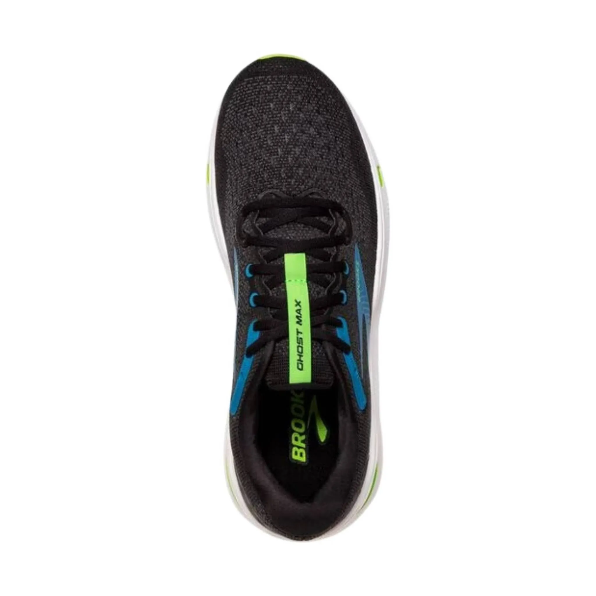 Brooks Men's Ghost Max Running Shoe - Black/Atomic Blue/Jasmine