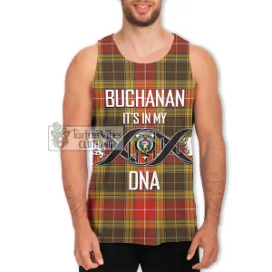 Buchanan Old Set Weathered Tartan Men's Tank Top with Family Crest DNA In Me Style