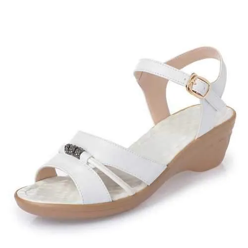 Buckle Wedge Sandals