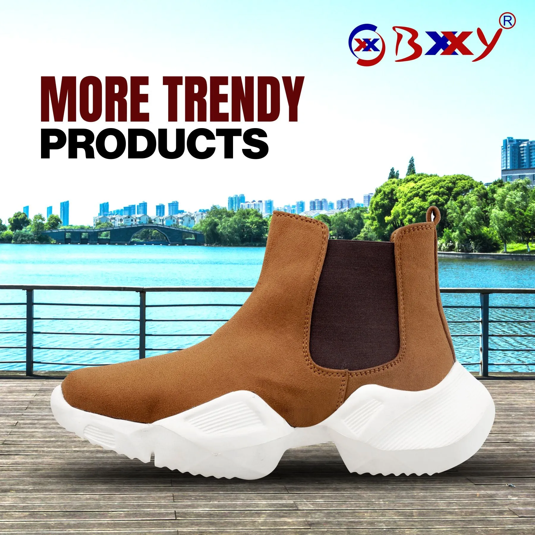 Bxxy's Designer Slip-on Boots For Men