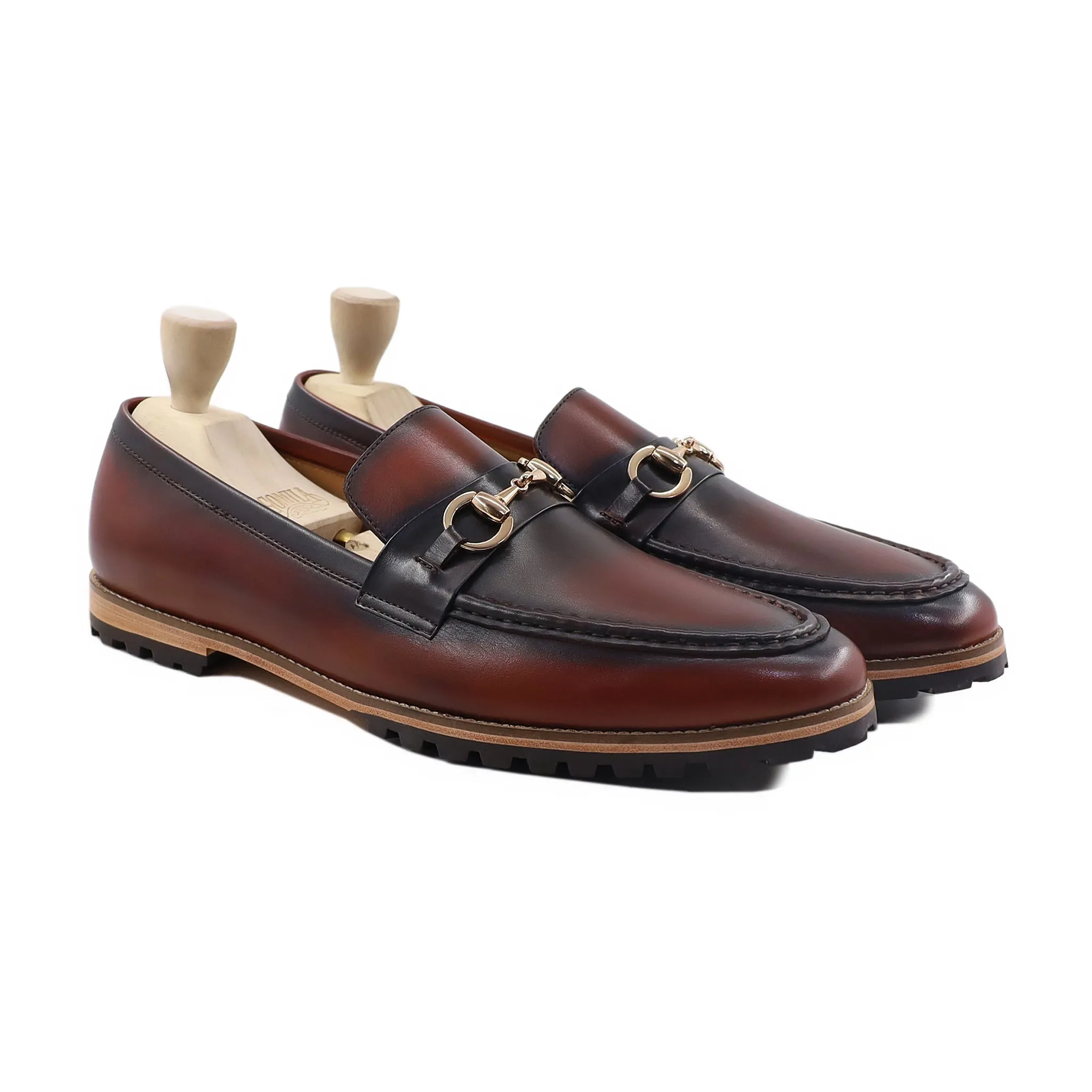 Carey - Men's Burnished Brown Calf Leather Loafer