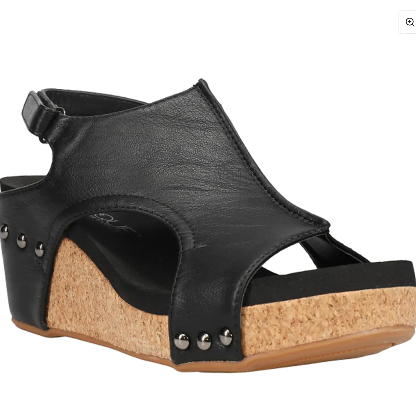 Carley Black Smooth Wedge