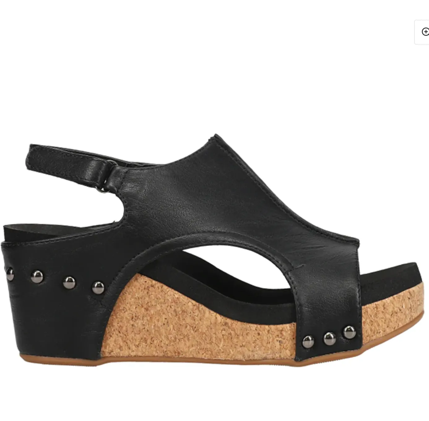 Carley Black Smooth Wedge