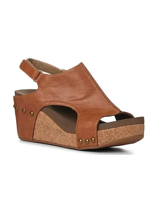 Carley Cognac Smooth Wedges