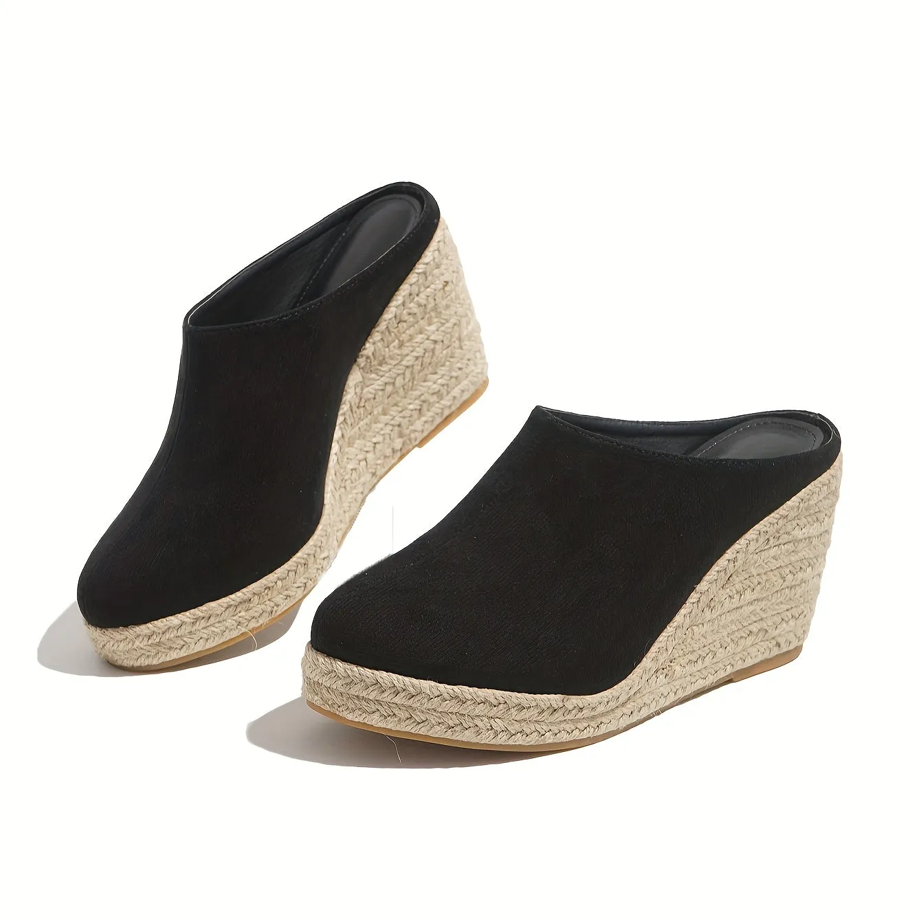 Casual Solid Color Espadrille Wedge Sandals