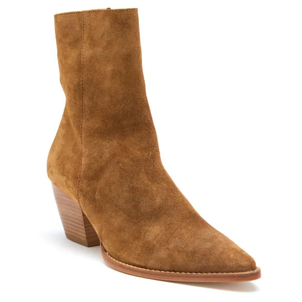 Caty Suede Pointed Toe Zippered Booties