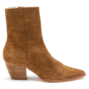 Caty Suede Pointed Toe Zippered Booties