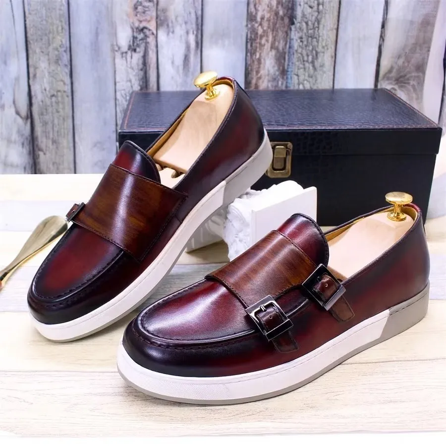 ChicLeather Slip-Ons: Classy Cow Leather Casual Shoes