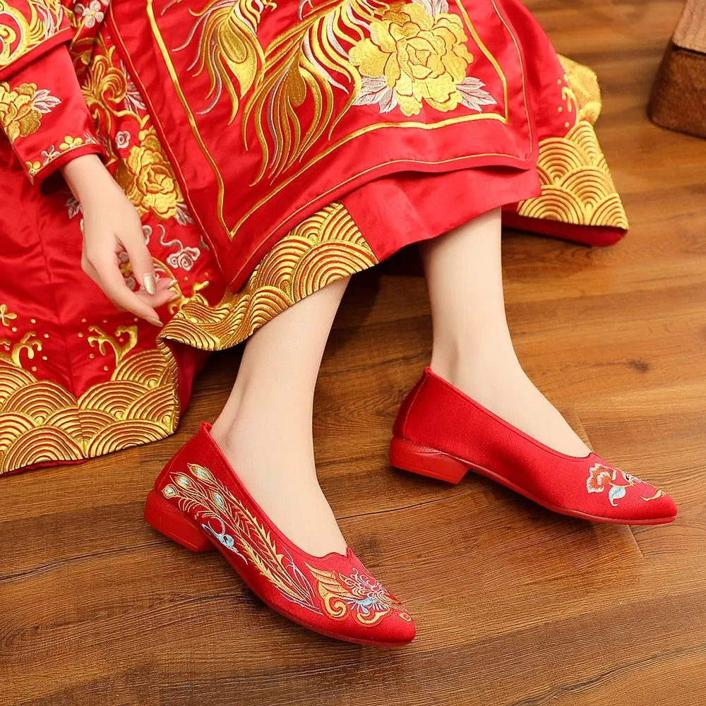 Chinese Wedding Silk Embroidered Shoes