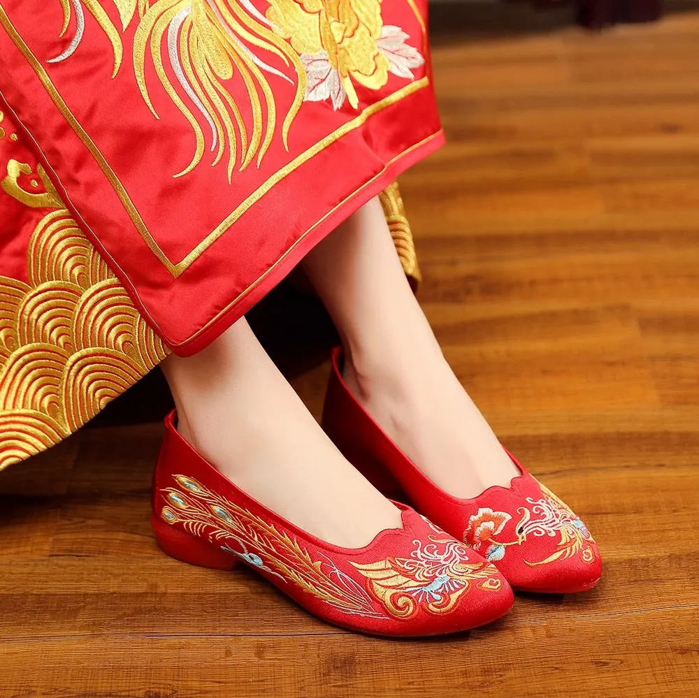 Chinese Wedding Silk Embroidered Shoes