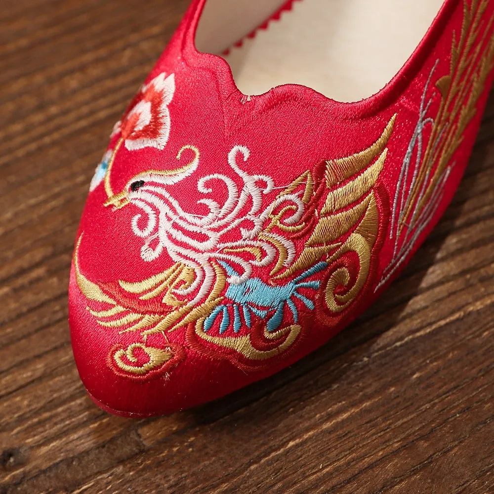 Chinese Wedding Silk Embroidered Shoes