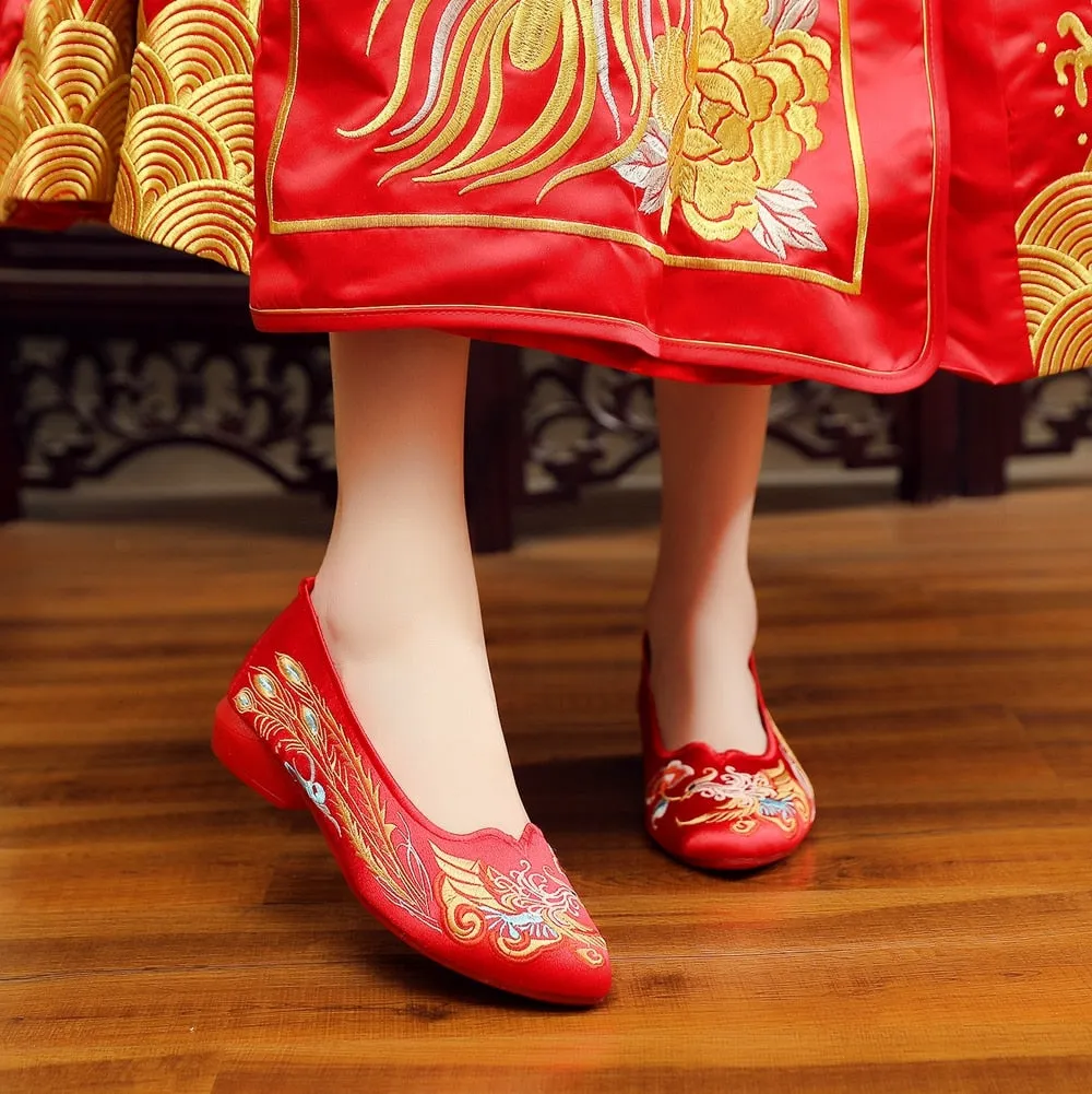 Chinese Wedding Silk Embroidered Shoes