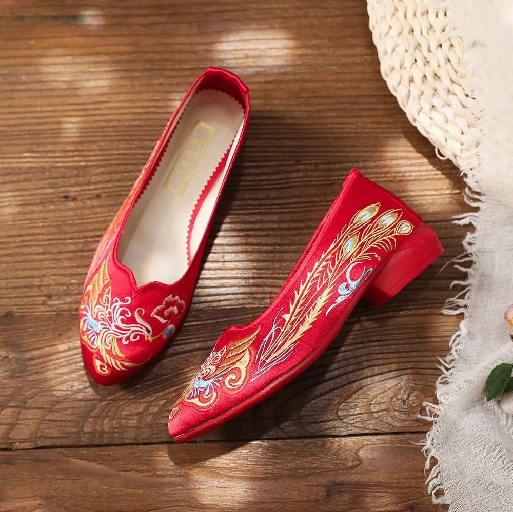 Chinese Wedding Silk Embroidered Shoes