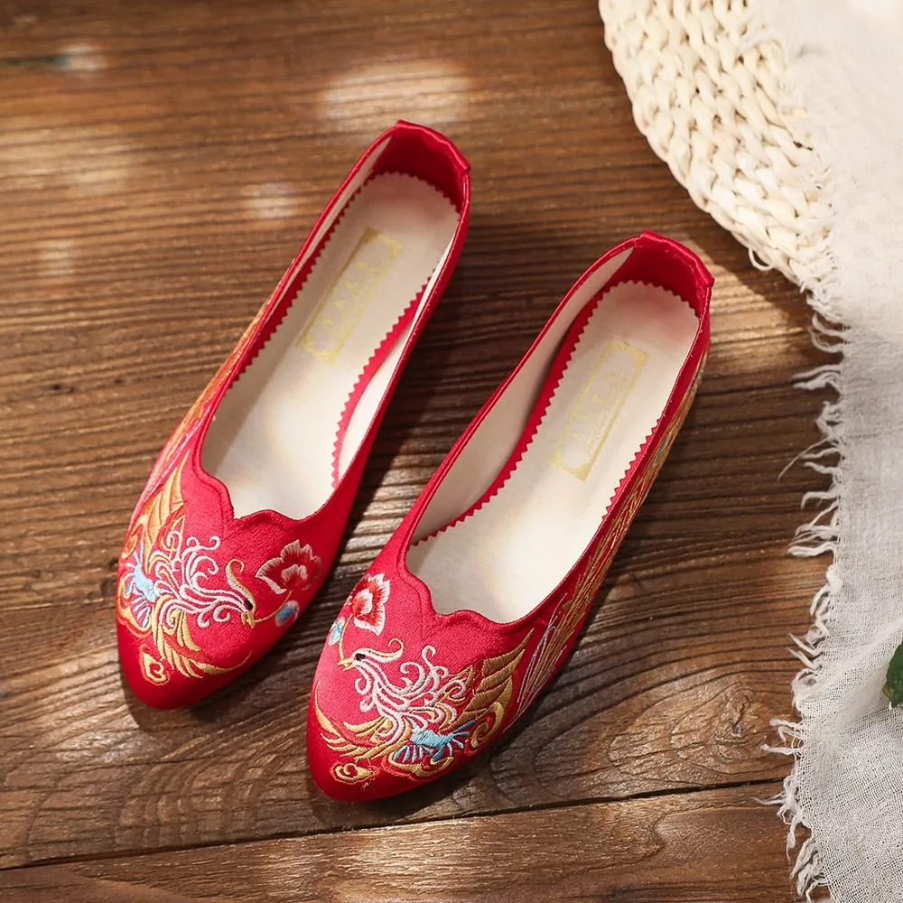 Chinese Wedding Silk Embroidered Shoes