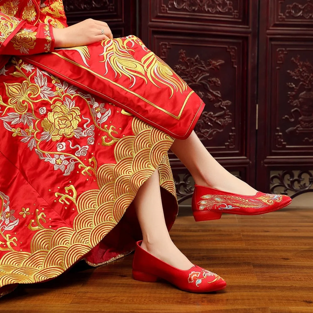 Chinese Wedding Silk Embroidered Shoes