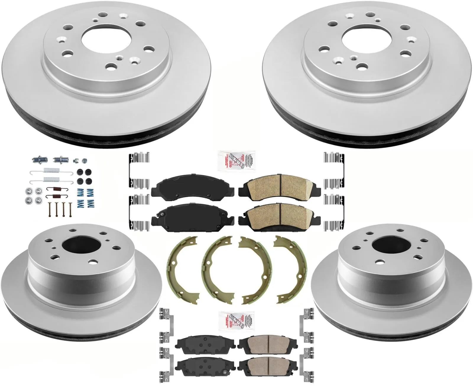 Coated Brake Disc Rotors Cerm Pads Parking Shoes For Cadillac Escalade 2015-20