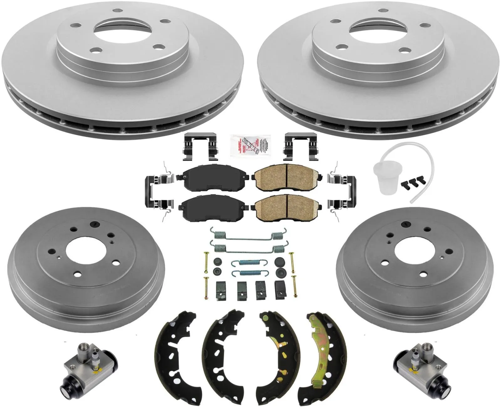 Coated Disc Brake Rotors Pads For 2013-2019 Nissan Sentra With Rr Drum Brakes